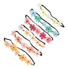 Baluue 6pcs Bohemian Floral Rose Wreath Headbands for Girls Artificial Flower Headdresses Comfortable and Stylish Hair Accessories for Weddings Parties and Festivals