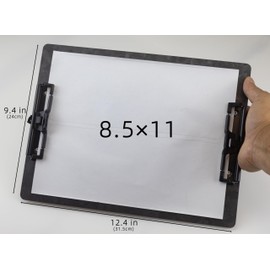 Carbon Fiber 2-Clip Clipboard with Pen Holder,Black Vertical or Landscape Outdoor Double Clips Clipboard 8.5x11,Forged Carbon Fiber Clip Board with Strong Metal Clips,A4 Letter Size