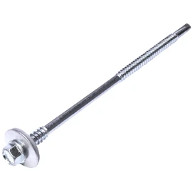 AERZETIX - C57566 - Set of 10 self-drilling screws Ø5.5 x 6 x 140 mm for sandwich panels made of metal on wood + sealing washer EPDM diameter 19 mm - with hexagonal head 8 mm - DIN 7504K - made of