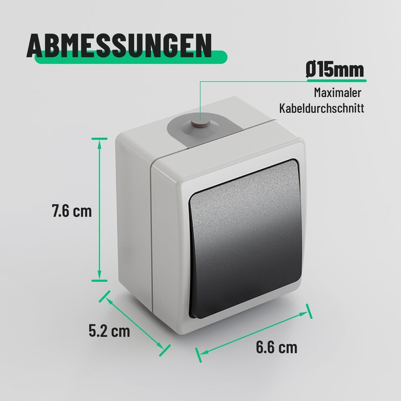 greate 3x Surface-Mounted Toggle Switch Surface-Mounted Switch IP54 250 V