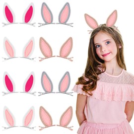16 Pcs Bunny Ear Hair Clips Rabbit Ears, Toddlers Animal Hair Pins Hair Accessories for Girls Hair Clips Kids Costume Party Supplies