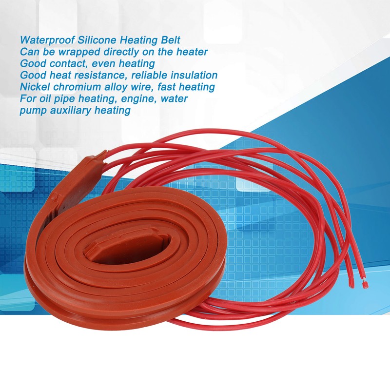 80W Silicone Heating Belt Waterproof Flexible Heater Wrap Self Control