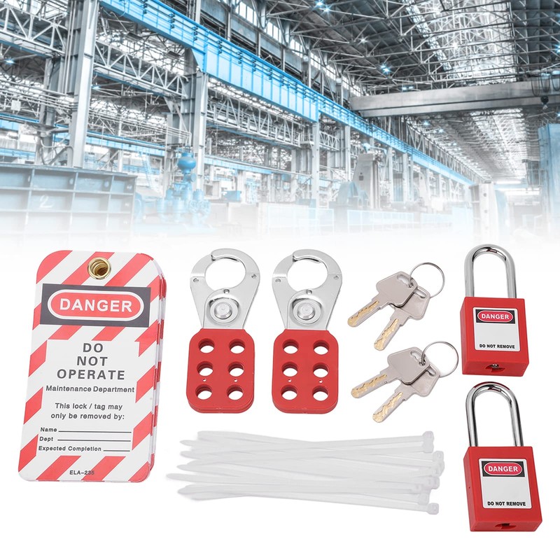 Electrical Lockout Tagout Kit with Safety Padlocks Hasps Loto Keys
