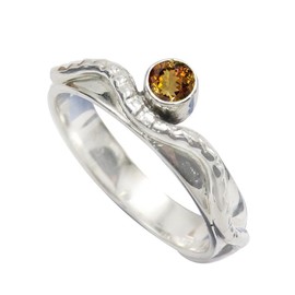 SILVERTROVE Im Labor gezüchteter Andalusit Edelstein Bandring 925 Sterling Silber Bandring Herren und Damen Bandring Schmuck CRG1076AZ2_(48 (15.3))