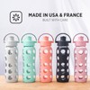 Lifefactory 22-Ounce Glass Water Bottle with Active Flip Cap and