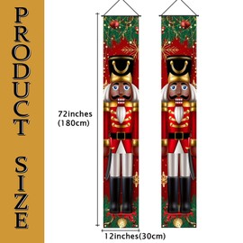 FARMNALL Christmas Nutcrackers Banner, 2 Pieces, 12 x 71 inches, Outdoor, Polyester, Fold, Fade Resistant, Lightweight