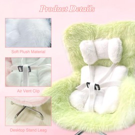 Car Seat for Dolls Car Seat Vent Clip for Doll Accessories (17CM), Cute Safety CarSeat for Doll Soft Cushion, Cars Chair Air Vent Decoration & Car Ornament Desktop Decor Display Doll Accessories-Grey