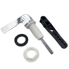 Hanforede 1 Pack Chrome Plated Replacement Toilet Tank Handle, Universal Fit Metal Toilet Flush Lever WC Cistern Repair Handle Rod Kit, Silver