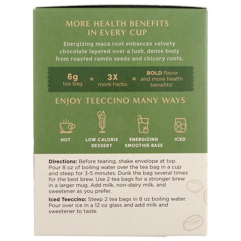 Teeccino Maca Chocolaté Herbal Tea - Rich & Roasted Herbal