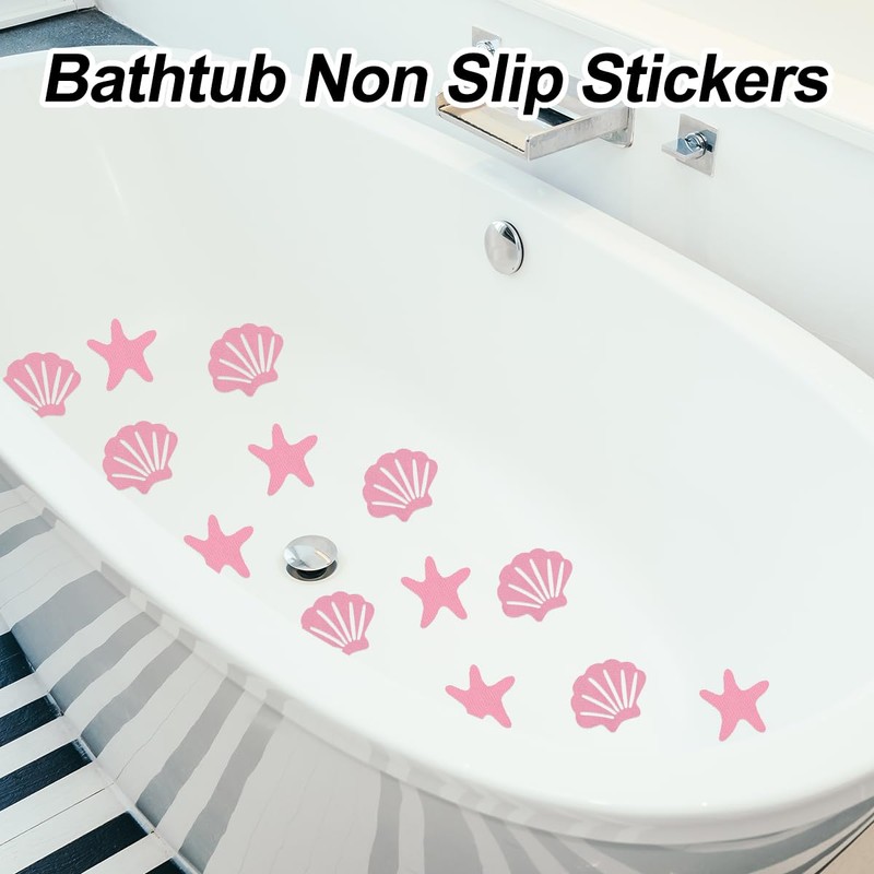 FULANDL 48PCS Bathtub Non Slip Stickers for Shower, Shell Starfish