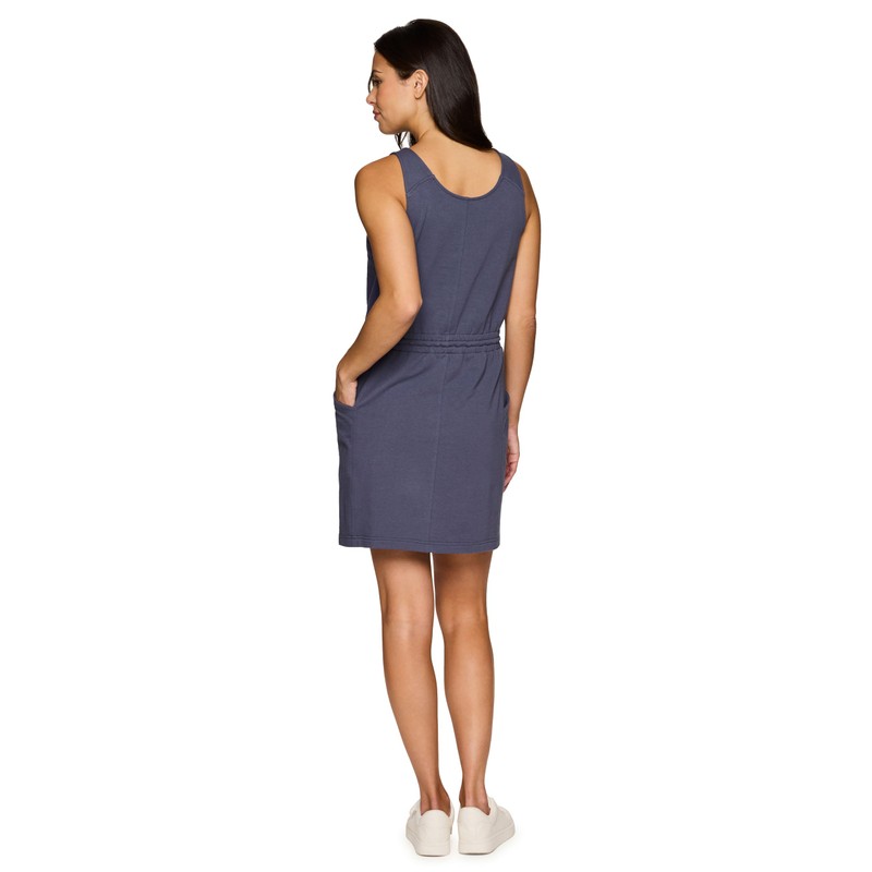 RBX Active Jersey Tank Dress Tunic for Women, Drawstring Waist