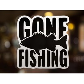 Gone Fishing Vinyl Decal Sticker | Cars Trucks Vans SUVs Walls Cups Laptops | 5.5 Inch | Black | KCD2640B