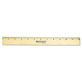 Westcott 05011 Beveled Edge Wooden Ruler, 12 Inch