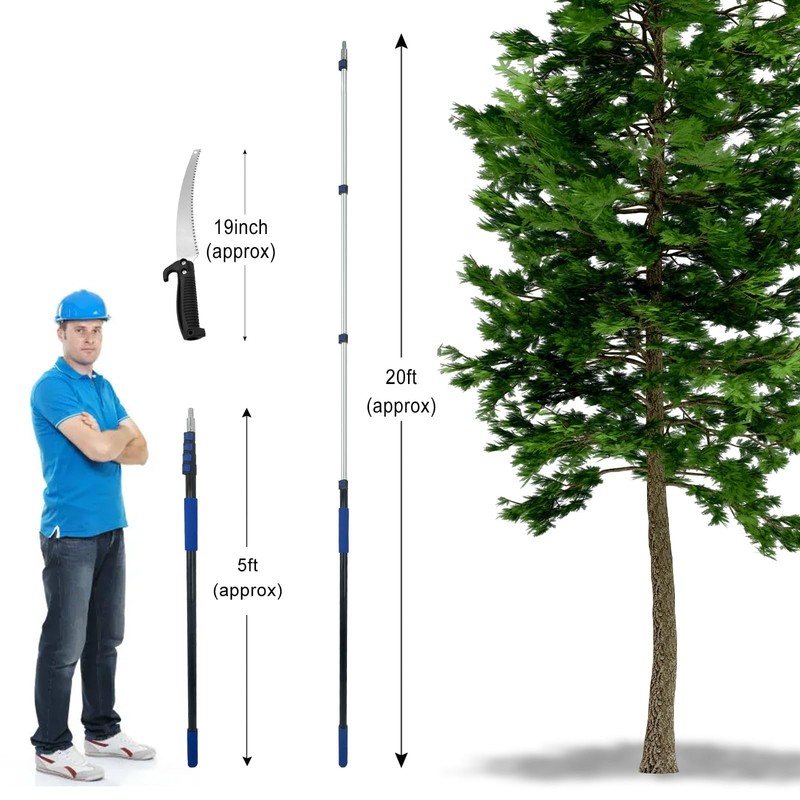 Karveden 26FT Reach Pole Saws for Tree Trimming with 5-20FT