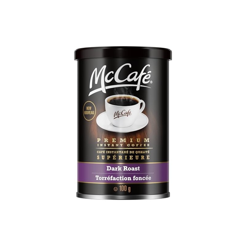 McCafe Premium Instant Coffee, Dark Roast, 100g/3.5 oz. Tin