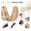 Elailite Clip-In Real Hair Extensions, 8 Wefts, Straight, #12P613 Golden