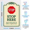Stop Wait for Gate to Open Completely Décor Sign, Green