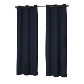 Eclipse Microfiber Total Privacy Blackout Thermal Grommet Window Curtain for Bedroom (1 Panel), 42 in x 95 in, Navy
