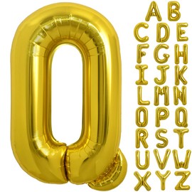 TONIFUL 40 Inch Large Gold Letter Q Balloons Helium Balloons,Foil Mylar Big Balloons for Birthday Party Anniversary Supplies Decorations