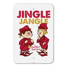 Year Without a Santa Claus Jingle Jangle Home Business Office Sign - Plastic - 6" x 9" (15.3cm x 22.9cm)