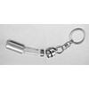 Brushed Silver Motorcycle Pocket STASH/Pill Holder on Swivel Keychain -