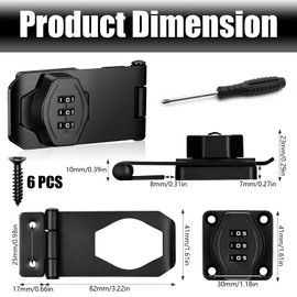 Keyless Hasp Latch Lock, 3-Digit Cabinet Combination Lock, Mechanical Password Rotary Hasp Locks for Small Doors, Cabinets, Barn Door, Bathroom (3 Inch,Black)