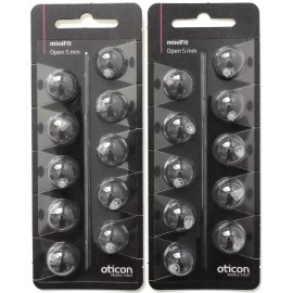 Oticon 2 Packs Oticon miniFit 5mm Open Domes For Hearing Aids. 20 Domes Total.