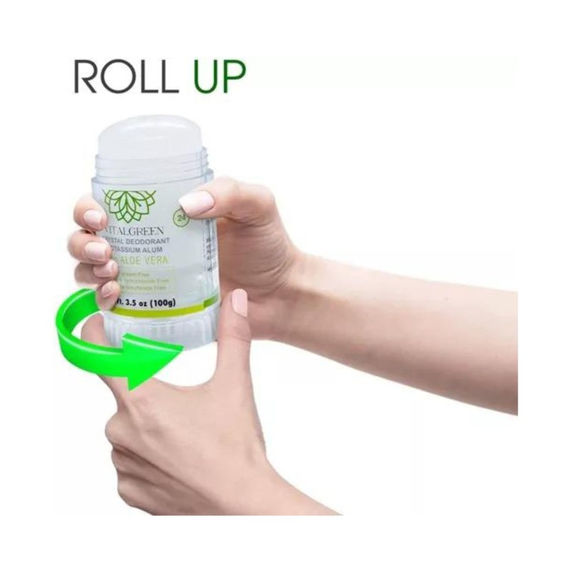 2 Pack Desodorante Cristal Alumbre Con Aloe Vera 100g Vital