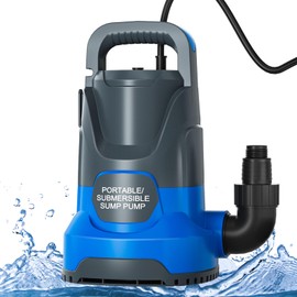 PANRANO Sump Pump 1HP Submersible Water Pump 3700GPH Electric Portable Transfer Water Pump for Pool Draining Basement, Blue