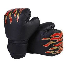 Boxhandschuhe Kinder, Boxing Training Gloves, Jugendboxen Trainingshandschuhe, Boxsack Handschuhe Kinder, Kickboxhandschuhe, für Boxen, Kickboxen, Gemischte Kampfsportarten, Thai, 6-11 Jahre (Schwarz)