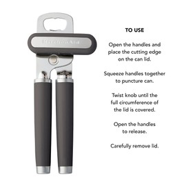 KitchenAid KE199OHCGA Gourmet Multifunction Can Opener, Charcoal, One Size