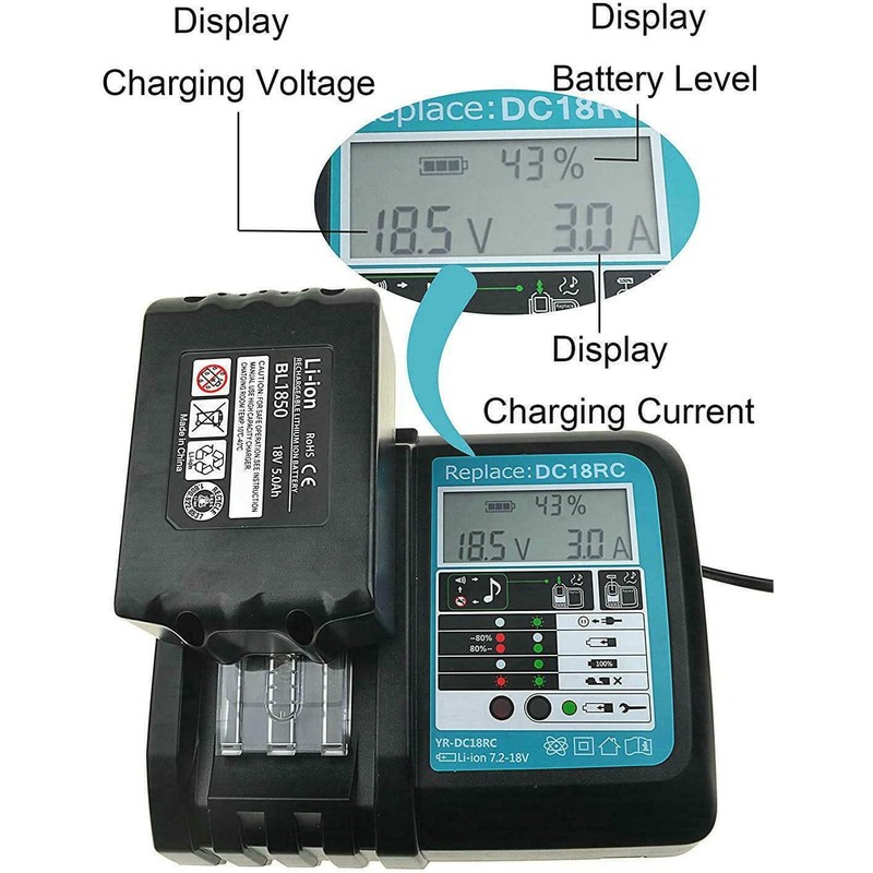 QCZRED 18V DC18RC Charger Compatible with Chargers DC18RD DC18RF DC18SF