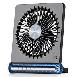 Koonie Portable Desk Fan, 3.5-20hrs Battery Operated Small USB Fan with Ultra Quiet 220° Tilt Folding, Rechargeable Personal Fan with 3 Speeds Strong Wind for Home Office Desktop, Black