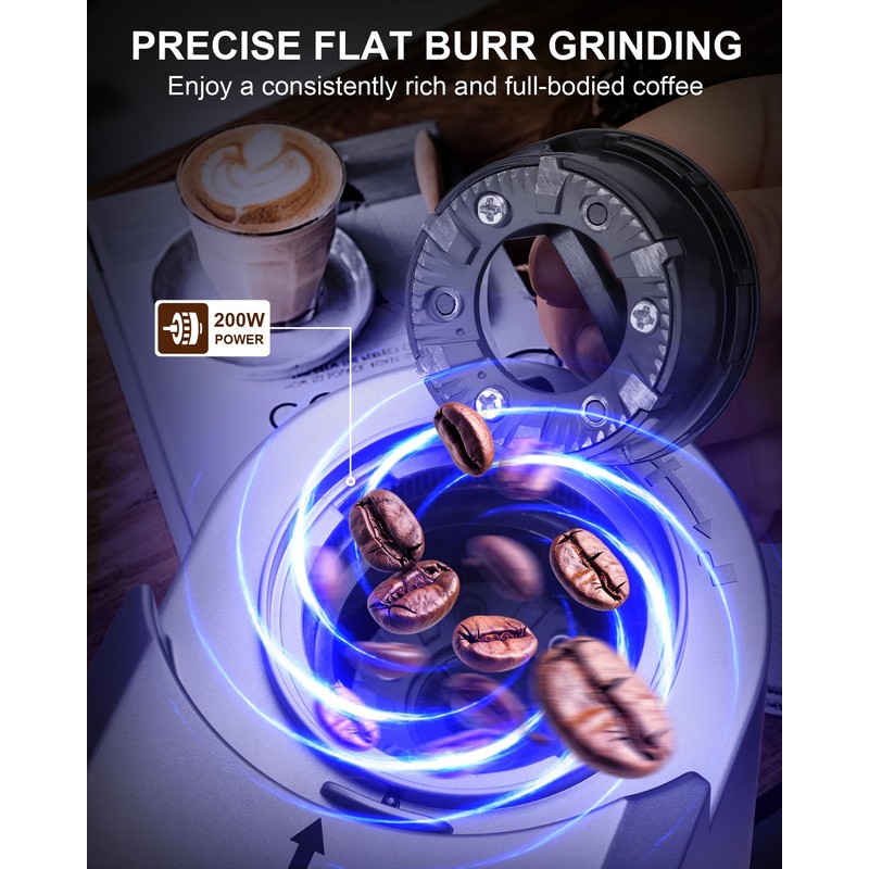 Wancle Coffee Grinder - Electric Burr Coffee Grinder - Adjustable