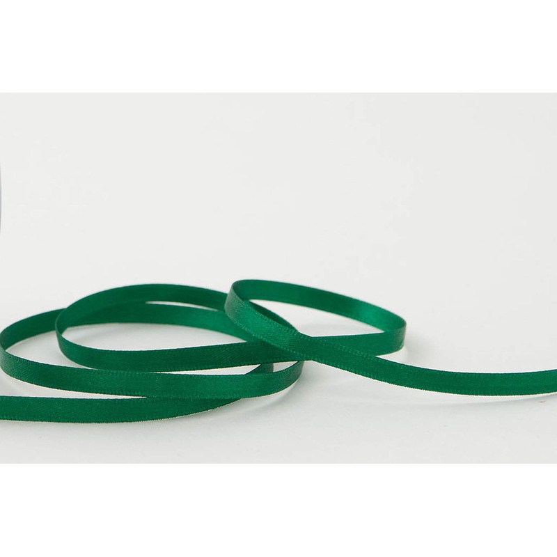 Berisfords Double FACE Poly Satin Ribbon, Hunter Green, 5 mm