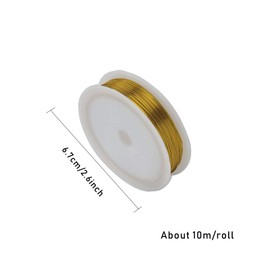 4 PCS 0.4mm Copper Jewelry Wire, Bare Copper Wire Plated Gold Beading Wire Jewelry Making Wires Craft Wire Sliver Florist Wire for Jewellry DIY