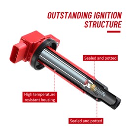 Nextirrer Ignition Coils pack 4 Iridium Spark Plugs UF316 Compatible with Scion xA xB 04 05 06 Toyota Echo Prius Yaris L4 1.5L PK16TT