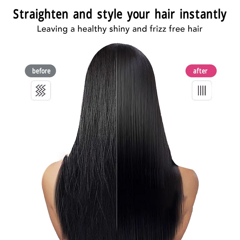 Hair Straightening Brush 3 Temperature Gears Anion Hair Straightener Comb
