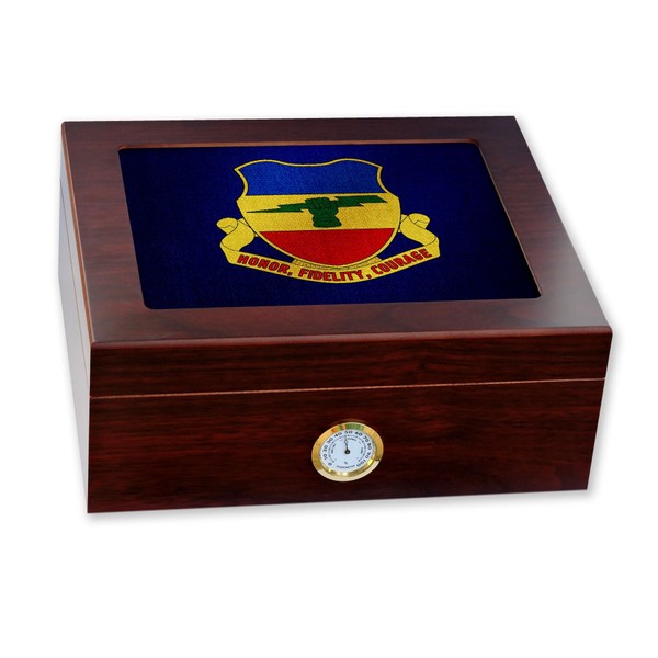 ExpressItBest Premium Desktop Humidor - Glass Top -US Army 73rd