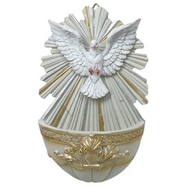Fuente De Agua Bendita 8" Paloma Blanca Espiritu Santo Wall Holy Spirit Holy Water Font