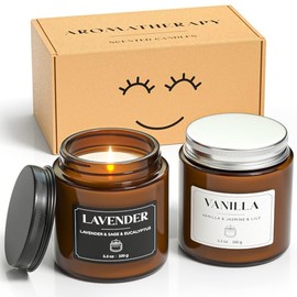 NORVENCE Scented Candles Gift Set, Stress Relief Candles for Home, Premium Soy Candle Set, Candles for Women and Men, Birthday & Christmas Gifts (Black & White, 7 oz)
