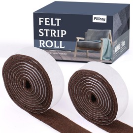 Pllieay 2 Packs Felt Tape with Adhesive Backing, 118 x 1 x 0.12 Inch Brown Felt Pads for Furniture, Furniture Pads for Hardwood Floors to Protect Surfaces from Scratches & Damage