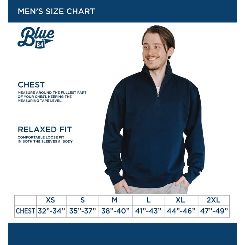 Blue 84 Men's Michigan Wolverines Quarter Zip Sweatshirt Icon Team