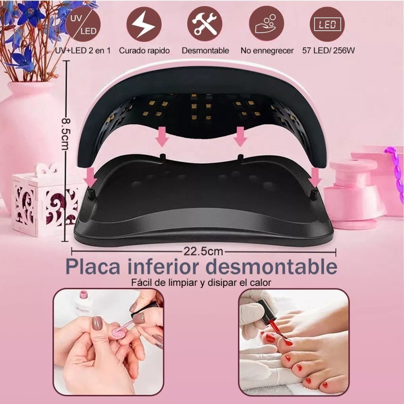 NIBEAUSL Lámpara De Uñas Uv Led Esmalte Kit Para Uñas