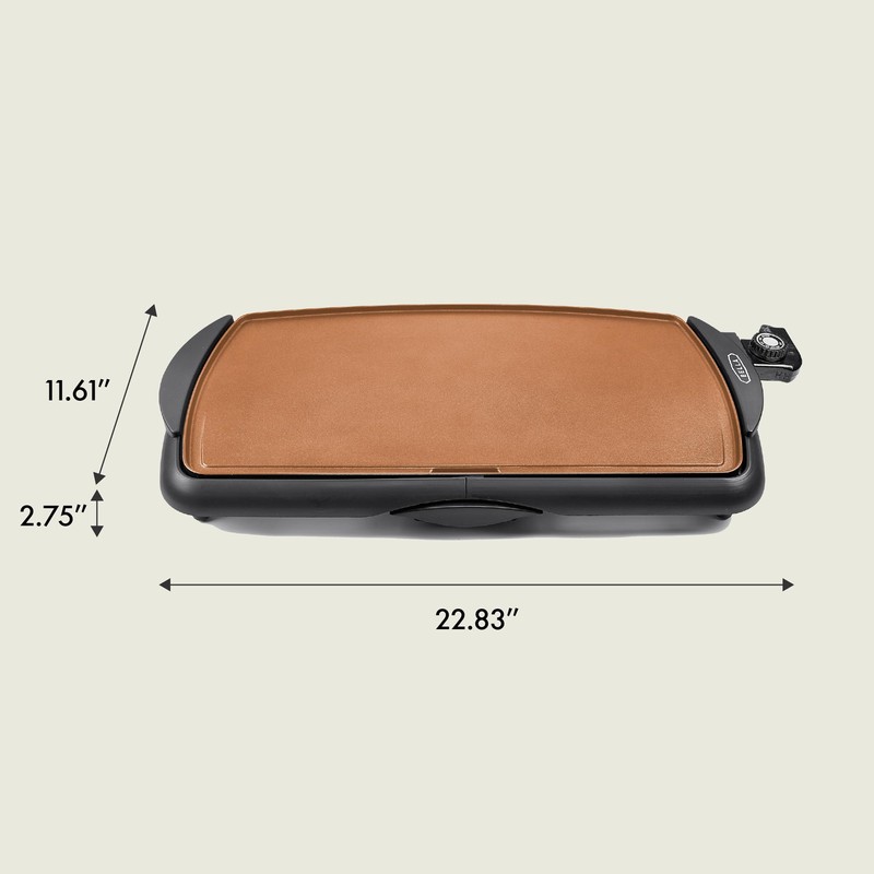 BELLA Electric Ceramic Titanium Griddle, Make 10 Eggs At Once,
