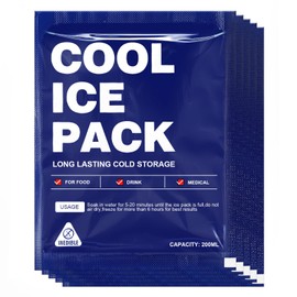 Food Ice Packs for Coolers, Cold for Up to 24H | Shipping Food & Lunch Boxes Reusable Cold Packs | Slim Long-Lasting Gel Freezer Packs Coolers Accessories for Beach, Fishing, Travel (4" X 5" 100pcs)