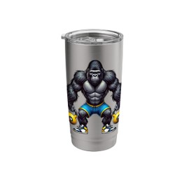 Gorilla Lifting Kettlebells Weightlifting Fitness Gym Stainless Steel Insulated Tumbler