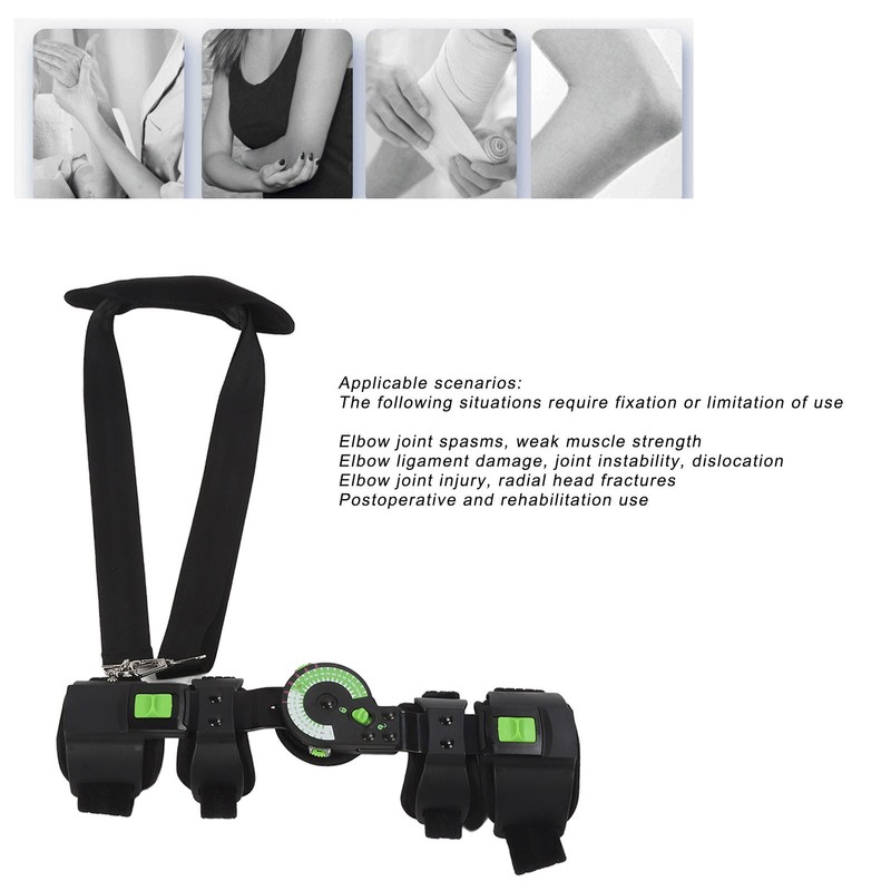 Adjustable Hinged Elbow Brace with Strap Sling Rehabilitation Support Corrective