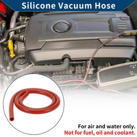 Hihaha Silicone Vacuum Tubing Hose Automotive Vacuum Line High Temperature 3.3FT 3/8" 10mm ID 2mm Thickness 1 Pcs Red