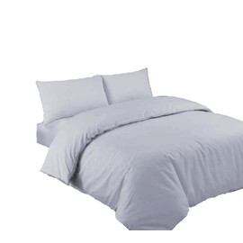 Ev Dekor® DVS729 Duvet Cover Sets Silver | Grey - Soft Microfibre Polyester Single Duvet Cover with Pillow cases - Bedding Quilt Cover Set (Silver/grey, Single)